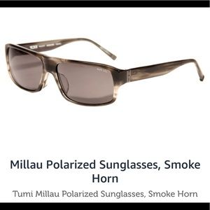 NWT Tumi Millau sunglasses in smoke with polarized lenses. NEW IN BOX